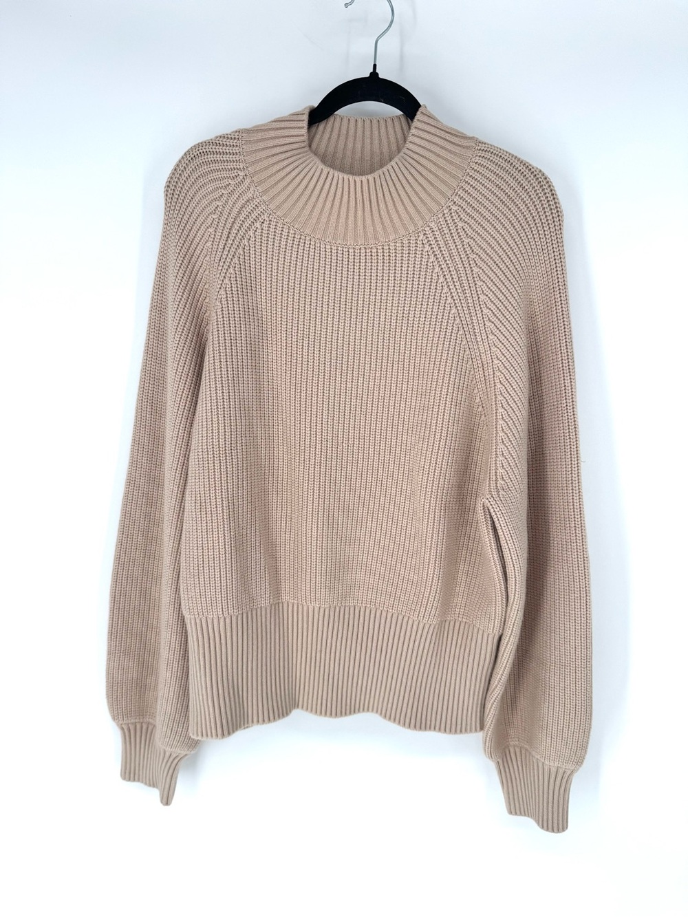 Varley Martina Ribbed High-Neck Sweater - Beige